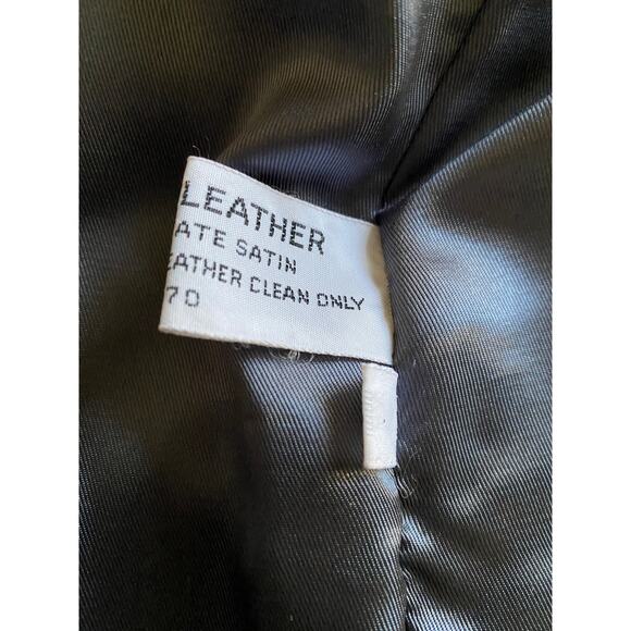 VNTG Summit Smooth Leather Blazer Jacket M Grey Long Line Lapel Collar 1980s - Picture 13 of 15